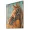 Designart - Portrait of A Brown Horse - Farmhouse Print on Natural Pine Wood